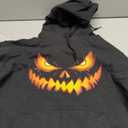 Scary Spooky Jack O Lantern Face Pumpkin Costume Halloween Pullover Hoodie, L