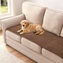 H.VERSAILTEX Plush Chenille Couch Cover for 3 Cushion Couch Anti Slip Washable Sofa Slipcovers Soft and Durable Furniture Protector for Dogs Cats Kids (27.5" x 71", Caramel)