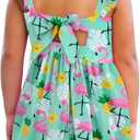 Vieille Toddler Girls Summer Dress Ruffle Short Sleeve Cute Mermaid Backless Kids Casual Beach Dress 3-7T (Green)