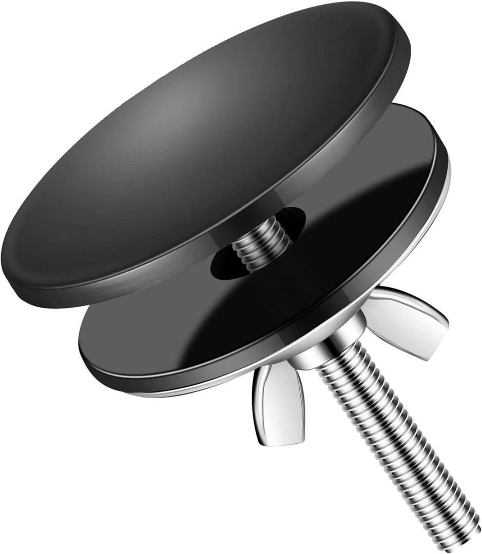 LEIFIDE 2 Inch Kitchen Sink Hole Cover Faucet Sink Hole Cap Stainless Steel Stopper Plug Plate Metal Blank for Bathroom Soap Dispenser Wash Basin(Matte Black)