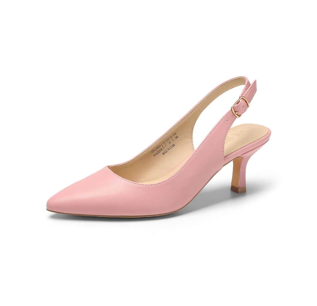 DREAM PAIRS Women's Kitten Heels Slingback Closed Pointed Toe Low Pumps Shoes Women Party Wedding Sexy Casual Dress Shoes
(Size 6)