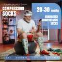 Compression Socks for Women & Men 7 Pairs Knee High Compression Socks 20-30 mmhg Best for Running,Nurse,Travel (XL)