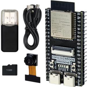 FREENOVE ESP32-S3-WROOM CAM Board, Dual-core 32-bit 240 MHz Microcontroller, Onboard Camera Wireless, Python C Code, Example Projects Tutorial (8 MB Flash)