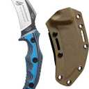 Best.Buy.Damascus1 Hunting knife Survial Blue G10 Fixed Blade Knife with Kydex Sheath Prime Qulity