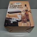 PHINOX Large Ice Cube Tray with Lid and Bin, Ice Trays for Freezer, 2 INCH Whiskey Ice Cubes Mold, 2*8 pcs Square Ice Cube Mold with Tong, Easy to Release, Large Ice Tray for Drinks (Black)