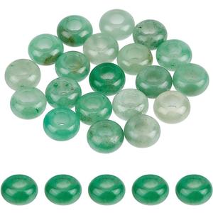 1 Box 20PCS Natural Green Stone Rondelle Beads with Large Hole