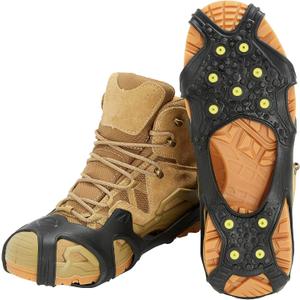 ICETRAX Pro Tungsten Grip Winter Ice Cleats for Shoes and Boots - Snow and Ice Grips, StayON Toe, Reflective Heel (L/XL (Men: 9.5-13 / Women: 11+))