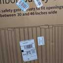 Cumbor 29.7-46" Baby Gate for Stairs, Toddler Safety Essentials for The House, Auto Close Dog Gate for Doorways, Mom's Choice Awards Winner-Easy Install Pressure Mounted Pet Gates for Dogs, White
