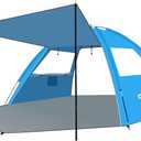 Gorich Beach Tent with Canopy - Easy Setup 3-4/5-6/7-8 Person Portable Sun Shelter, UPF 50+ UV Protection Sun Shade, Lightweight & Compact Beach Cabana for Family Travel (Skyblue)