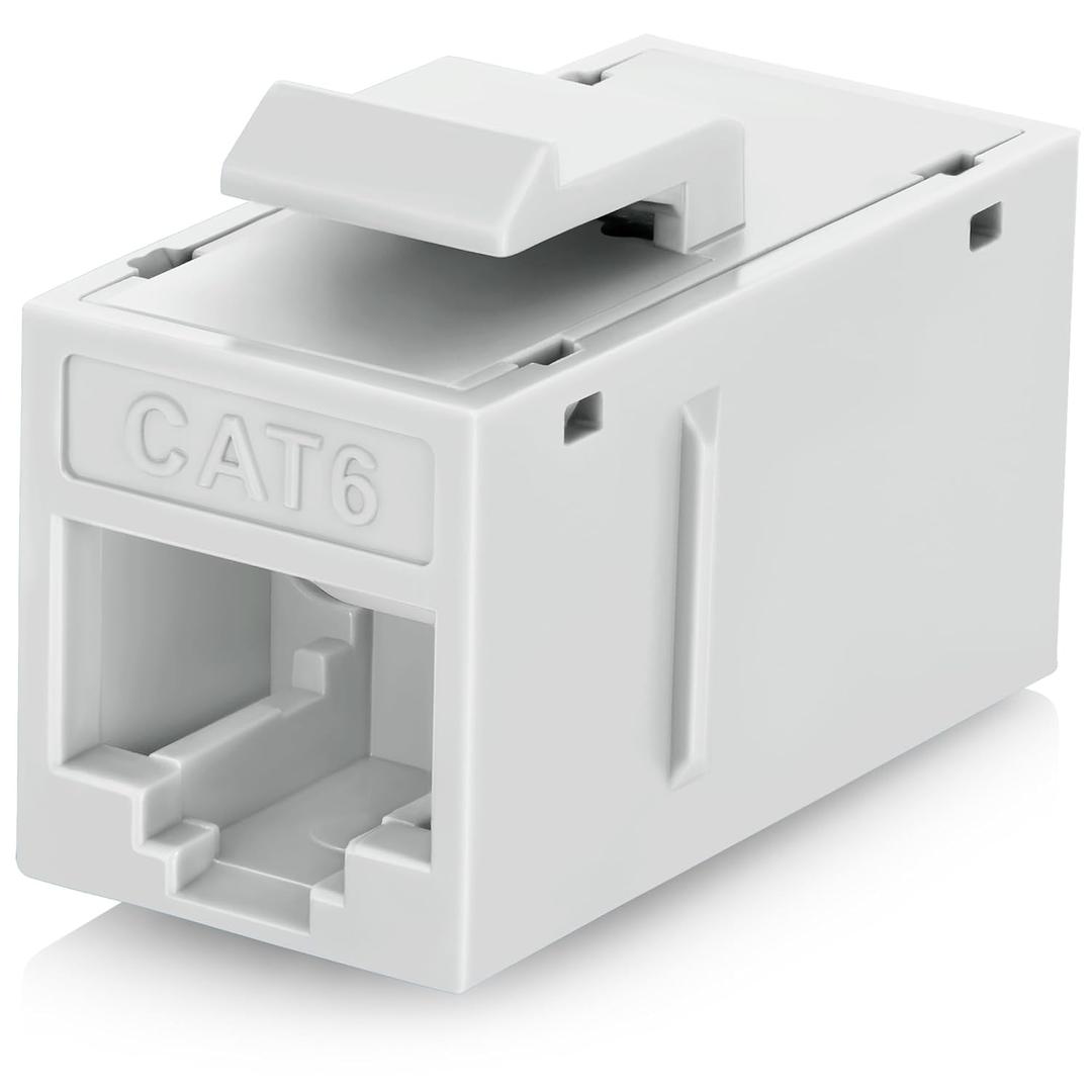 Everest 24-Pack Cat6 RJ45 Keystone Coupler - Female to Female - Cat 6, Cat5e Compatible - White