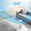 Desk Fan Bladeless, 120° Oscillating Fan Rechargeable, Quiet Fan with Night Light, Smart LED Touch Control, 4 Speed & 9H Timer, Small Table Fan, Auto Display Off, Ideal for Home, Office, Study Room