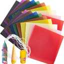 QUYLIXX 20 Pcs Beeswax Candle Making Kit, Natural Beeswax Sheets for Candle Making Rolling Kits (Bright Color, 8 x 8 inch)