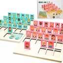 Guess Game Wooden Board Who Am i Game Toy for 3+ Year Old Boys Girls,Guessing Cognitive Toy Logical Reasoning Games for Families,Puzzle Educational Travel Toys for Kids Ages 3 and Up