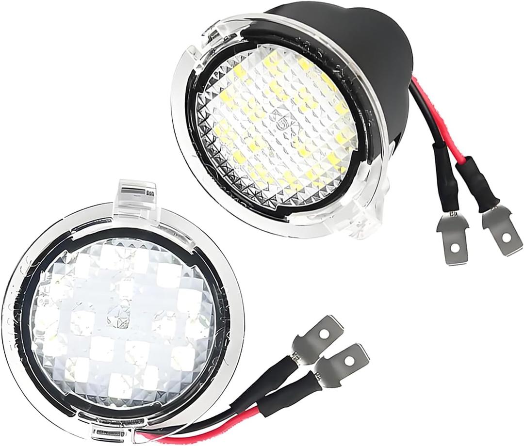 LED Side Mirror Puddle Lights Fit For Ford F150 Explorer Edge Expedition Flex Taurus 6000K Mirror Lamps Replacement For Mercury Sable Montego Lincoln Signal Lamp Indicator Accessories 2 PCS White
