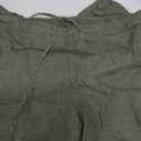 Women's Tapered Pants 100% Linen Drawstring Back Elastic Waist Ankle Length Pants, XL