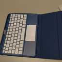 Harvopu Compatible for iPad 11th 10th Generation Case with Keyboard, Folio Cover with Pencil Holder, Multi-Touch Trackpad, 7 Color Backlit, Detachable Keyboard for iPad (A16) 11th/10th Gen (Navy Blue)