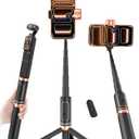 Selfie Stick Tripod for iPhone & Android, 35" Portable Phone Tripod Stand with Bluetooth Remote, 8.8" Mini Travel Tripod, Cell Phone Tripod for Video Recording, 1/4 Screw for Action Camera