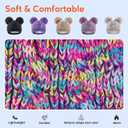 Zando Satin Lined Toddler Winter Hat Warm Kids Knit Beanie Hat Silk Lined Baby Girls Boys Double Pom Pom Children 3-8 Years (Two Tone Brown)