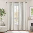 jinchan Linen Blend Boho Curtains for Living Room, 84 Inch Long Grey Printed on Beige Retro Farmhouse Bohemian Geometric Striped Drapes, Light Filtering Back Tab Curtains 2 Panels