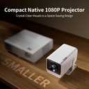 Mini Projector with WiFi and Bluetooth, Native 1080P Portable Outdoor Movie Projector, 4K Supported, Compatible with Smartphone/TV Stick/HDMI/USB/PS5, for Home Theater, Bedroom, Outdoor