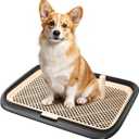 Dog Potty Tray, 23.6"x17.7" Indoor Pet Pee Pad Holder,Puppy Training Holder,Bathroom Dog Litter Box, Pet Toilet for Small and Medium Dogs,Housebreaking Supplies, Pet Products(Black)