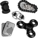 5 Pcs Fidget Toys Adults Metal Fidgets Toy Set Magnetic Slider Clicker/Spinner for Stress & Anxiety Relief, Office Desk Sensory Toys for Autism ADHD Cool Gadgets Gift for Men Women