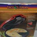Taco Tuesday Deluxe 10-inch 6-Wedge Electric Quesadilla Maker with Extra Stuffing Latch, Red