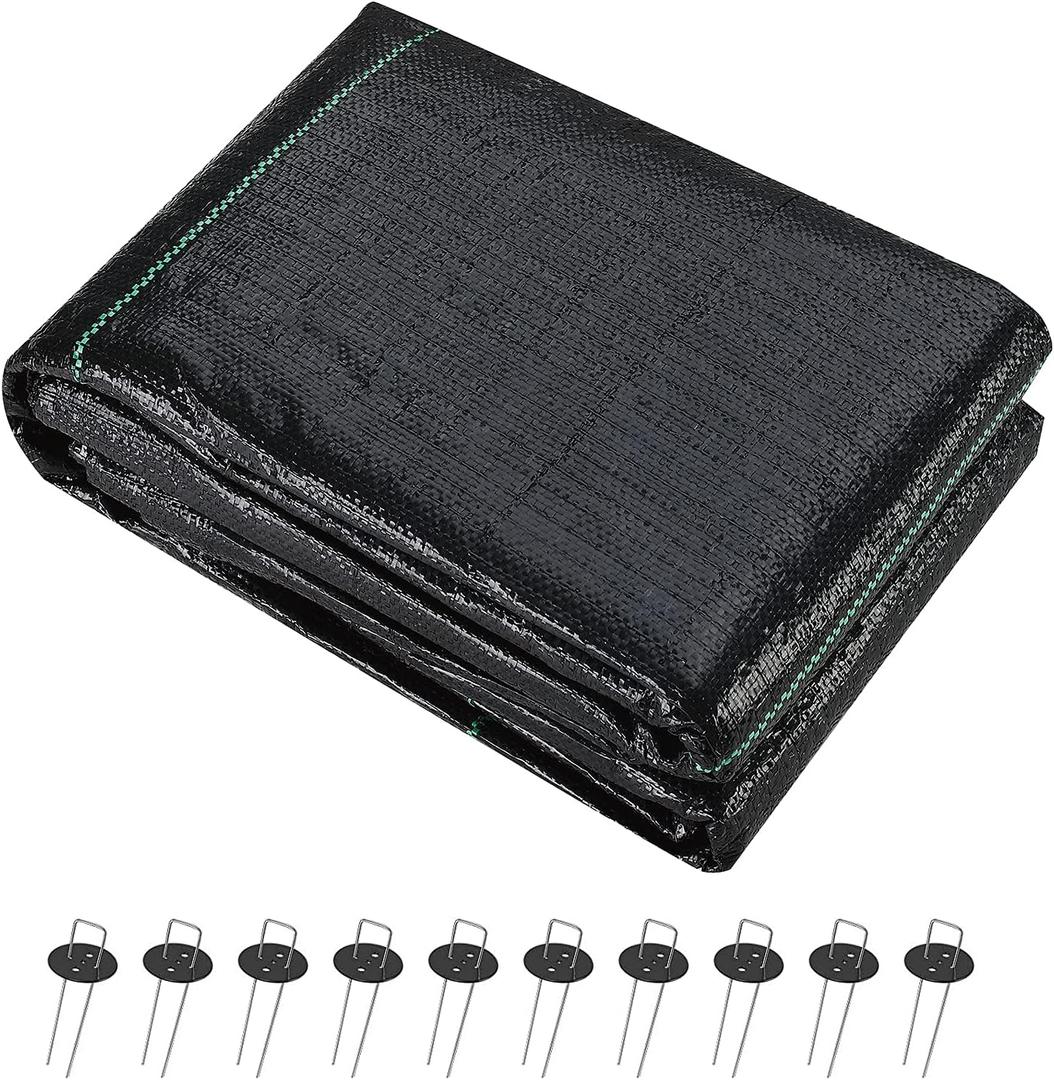 UWIOFF 4ft x 50ft Garden Weed Barrier Landscape Fabric, Durable & Heavy Duty Ground Cover Weed Blocker Fabric Gardening Mat, Superior Weed Control for Vegetable Garden, Flower Bed, Mulch