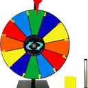 12 Inch Spinning Prize Wheel with 12 Slots, Heavy Duty Base and Stand, Tabletop Roulette Spinner of Fortune, Spin The Wheel with Eraser for Trade Show, Carnival (12 Inches)