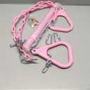 18" Pink Trapeze Swing Bar Rings 48" Heavy Duty Plastic Coated Chains Swing Set Accessories