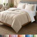 King Comforter Set - 3 Piece Bed Set for All Seasons - 1 Soft Quilted Comforter with Corner Tabs & 2 Pillow Shams - Comfy, Cozy & Breathable - Premium Down Duvet Insert - Oeko-TEX - King Size, Wheat