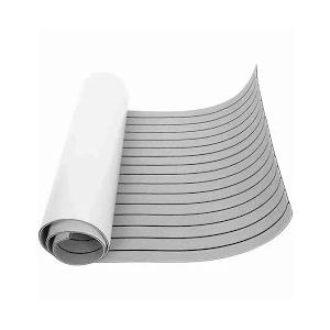FOCEAN Boat Flooring EVA Foam Boat Decking Faux Teak Marine Flooring Boat Mat Boat Carpet Sheet for Motorboat RV Yacht Kayak Surfboard, 94.5"x 47.2"/35.4"/23.6"/15.7", White Lines 