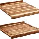 Vesici Large Wood Pastry Board with Lip for Rolling Dough, Acacia Reversible Tray with Engraved Measurements, Cutting & Kneading Board for Pizza & Bread, Kitchen Counter, 24 x 22.8 x 1.5 Inch