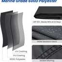 KAKIT 3 4 Bow Bimini Tops for Boats with 3 Mesh Sidewalls Rear Support Poles Boat Canopy Includes Straps Storage Boot, Dark Gray, 4 Bow 8'L x 54" H x 91"-96" W