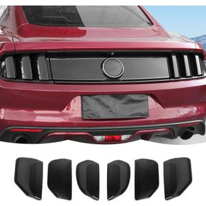 RT-TCZ Tail Light Lamp Cover Guard Trim Frame Bezels Decoration Accessories Compatible with Ford Mustang (2015-2017 Smoke Black)
