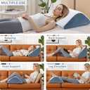 Knee Wedge Pillow, 8" Knee Pillow for Back Sleeping Leg Elevation Leg Pillow, Triangle Pillow for Legs Post Surgery, Knee Support, Hip Back Pain Relief