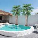 8FT Artificial Palm Tree for Outdoor, UV-Resistant Large Silk Artificial Plants Outdoor Indoor, Realistic Tropical Fake Palm Tree Decor for Poolside Patio Home Living Room