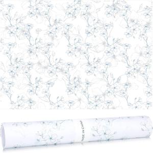 Gersoniel 10 Sheets Drawer Liners for Dresser Scented Drawer Liners Non Adhesive Scented Paper for Fragrant Home Shelf Closet (Orange, Retro Flowers)