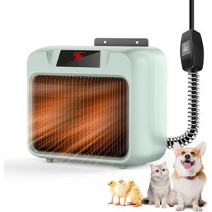Dog House Heater for Outdoor & Indoor Use - 600W/300W Safe & Efficient Heating for Pet Houses, Chicken Coops, Rabbit Hutches - Wall-Mounted Design with Overheat Protection & Anti-Chew Cord (grey)