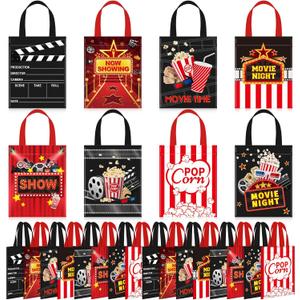 Photect 32 Pcs Movie Night Party Favor Bags Movie Theater Non Woven Treat Candy Goodie Gift Bags for Cinema Showing Baby Shower Birthday Party Decoration Supplies