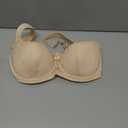 HACI Balconette Bra Scoop Neck Low Cut Sexy Everyday Push Up Demi Half Cup (Beige, 32 DD)