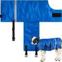 Dunzy 2 Pcs Calf Coat Calf Jacket Warming Blanket Waterproof Windproof Saver Blanket Livestock Warming(Classic Style,Blue)