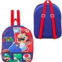 Super Mario Mini Backpack Set - Bundle with 11" Mini Backpack Plus Water Bottle, Stickers, and More | Super Mario Bros School Bag for Kids