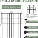 10 Panels Garden Animal Barrier Fence, 10.8ft(L) x 12in(H) No Dig Decorative Fence, 1.2in Spike Spacing Rustproof Metal Garden Fence Border for Dogs Rabbits, Bottom Blocker for Outdoor Yard Patio