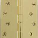 Nostalgic Warehouse Ball-Tip Residential Door Hinge with Square Corners (4" x 4", Unlacquered Brass)
