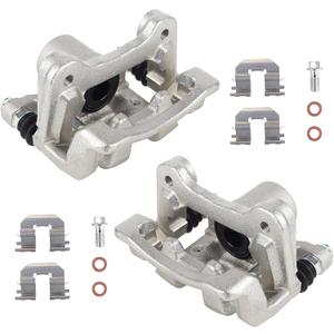 KUSATEC 19B6456 19B6457 Rear Disc Brake Caliper with Bracket fit for 2011-2015 Hyundai Sonata, Kia Optima; Both Left and Right side