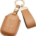 Leather Key Fob Cover for Honda with Key Chain, Upper Leather Key Cover Case Shell for Honda 2022-2026 Accord Civic CR-V HR-V Pilot SI EX EX-L