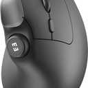 seenda Ergonomic Mouse Wireless, MOU-302 Bluetooth Vertical Mouse Rechargeable, Volume Knob, Silent Mice & 1000/1600/2400 DPI, 3 Multi-Device Connection for Windows/PC/Laptop/Mac/MacBook, Black