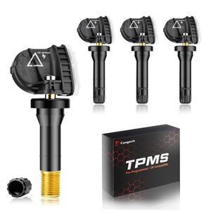 Pre-Programmed 433MHz TPMS Sensor Fit for Chevy Impala, Malibu, Camaro (20162020), Tahoe (20172019), Suburban (20172023), Express (20162024), GMC Yukon (20162021), OE#13598773/13516165(Set of 4)