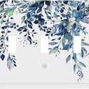 Blue Eucalyptus Watercolor Leaves 3 Gang Light Switch Plate Decorative Green Plant Triple Toggle Wall Plate Cover Electrical Faceplate Switchcover for Kidroom Bathroom Home Bedroom Art Panel Decor